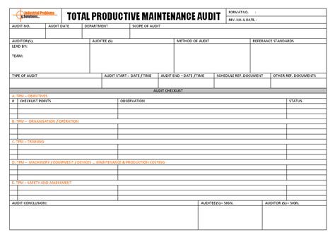 tpm check sheet.
